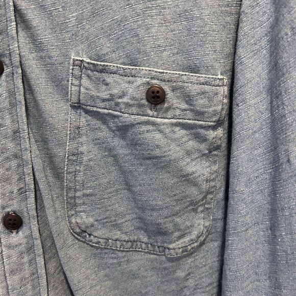 32 Degrees Cool Mens 100% Cotton‎ Long Sleeve Button-Up Shirt Blue Large - Picture 2 of 7